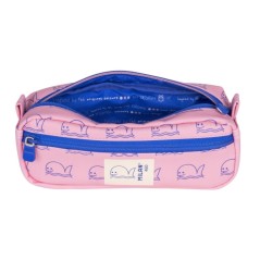 Trousse rectangulaire Milan Collection 460 - 2 compartiments zippés - Rose/Bleu