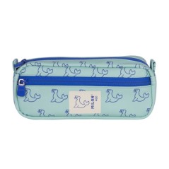 ✅ Trousse rectangulaire Milan Collection 460 - 2 compartiments zippés - Vert/Bleu couleur vert en stock