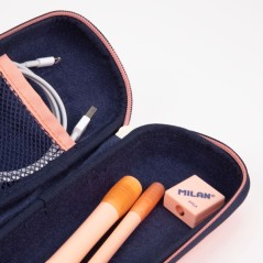 Trousse ovale semi-rigide Milan Collection 430 - Compartiment intérieur en filet - Tissu résistant aux déchirures - Rose
