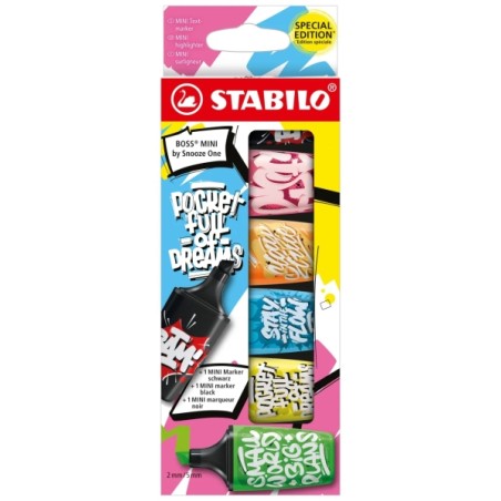 Mini surligneurs Stabilo Boss colorés