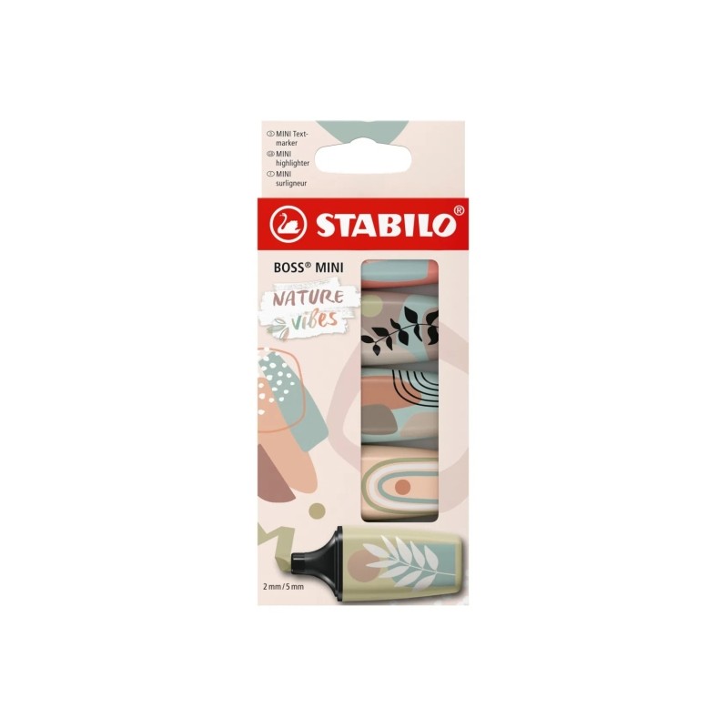 Marqueurs fluorescents mini verts Stabilo Boss x5 Marqueurs fluorescents mini verts Stabilo Boss x5