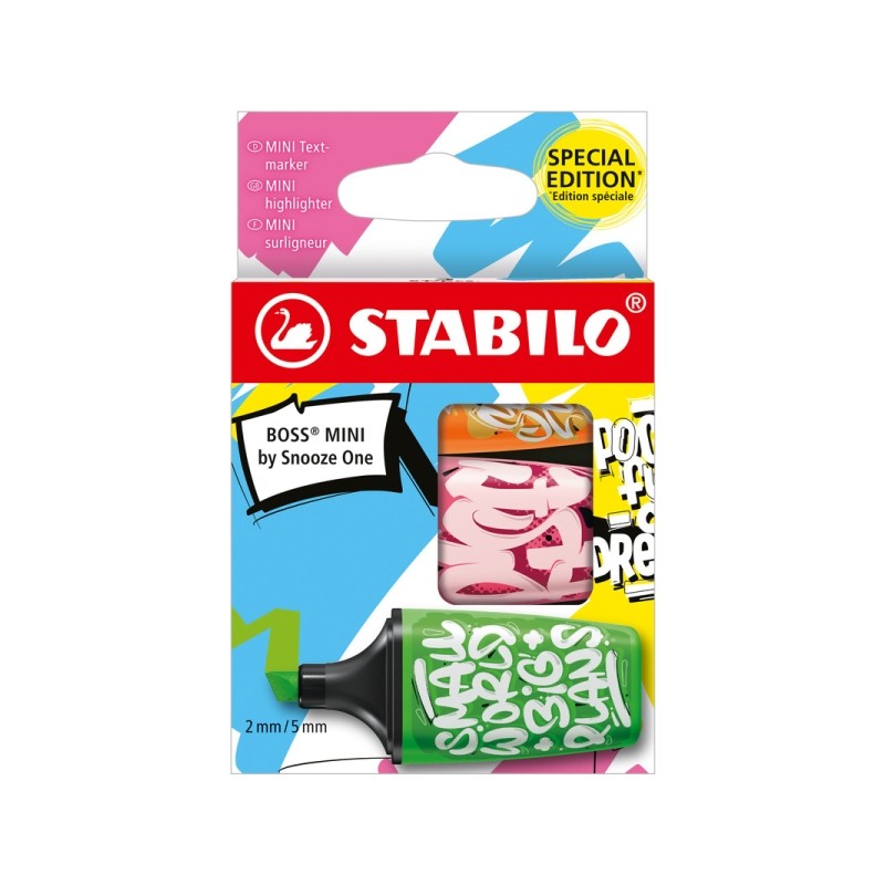 Mini marqueurs fluorescents Stabilo Boss 2-5 mm x3