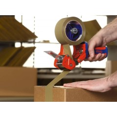 Tesa 6400 Comfort Sealer pour rouleaux jusqu'à 50 mm - Système de lame protégée - Tension réglable manuellement - Couleur