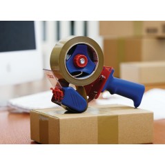 Tesa 6300 Scellant économique pour rouleaux jusqu'à 50 mm - Tension réglable manuellement - Couleur rouge/bleu