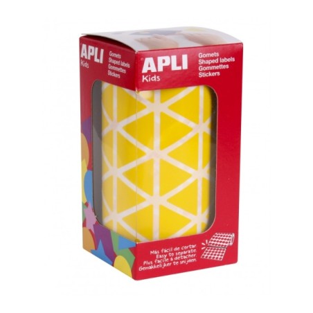 ✅ Apli Rouleau de Gomets Triangulaires - Adhésif Permanent - 2 832 Gomets - Couleur Jaune couleur jaune en stock