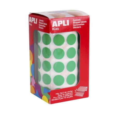 ✅ Apli Rouleau de Gomets Ronds Ø 15mm - Adhésif Permanent - 2 832 Gomets - Adhésif à Base d'Eau - Sans Solva en stock
