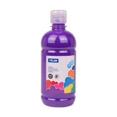 ✅ LOT de 6 Flacon Milan Tempera 500ml - Bouchon Distributeur - Séchage Rapide - Miscible - Couleur Violet coule en stock