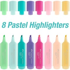 Surligneurs pastel Faber-Castell Textliner 46 étui de 8