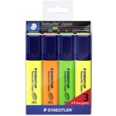 Surligneurs Staedtler Textsurfer quatre couleurs