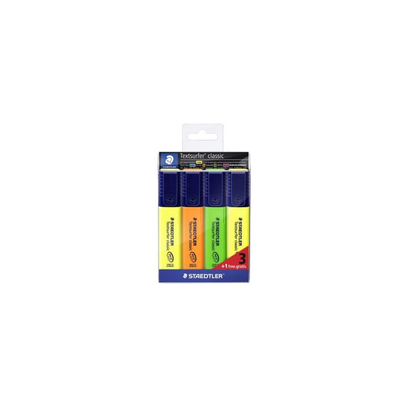Marqueurs fluorescents Staedtler Textsurfer Classic 4 couleurs Marqueurs fluorescents Staedtler Textsurfer Classic 4 couleurs