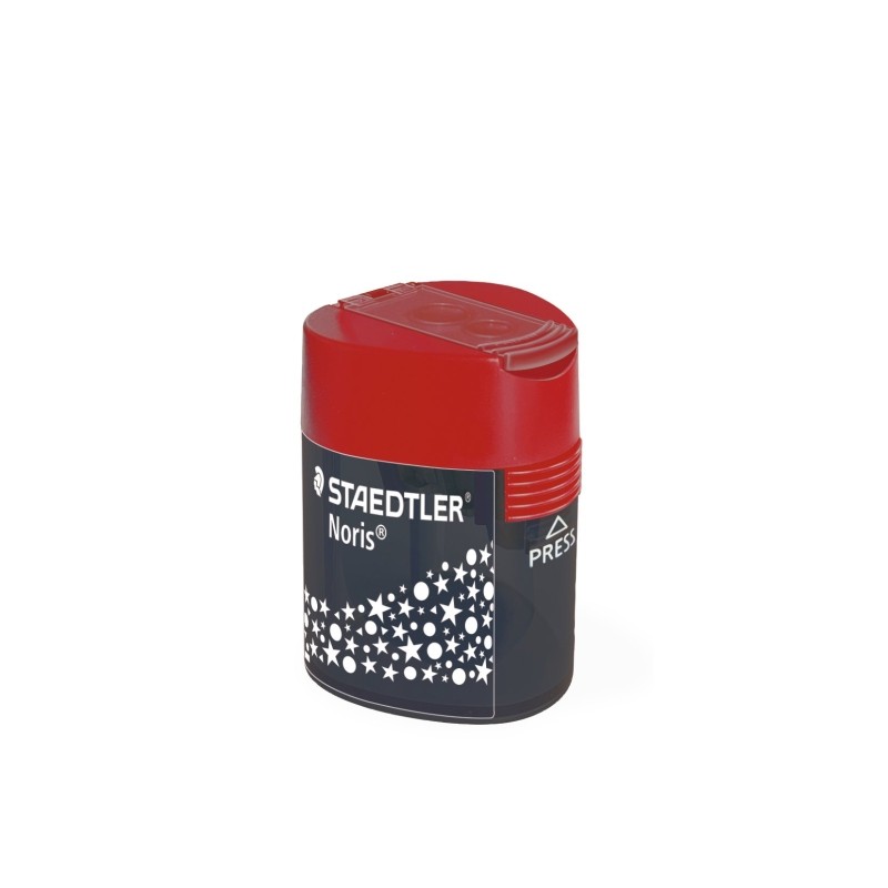 Taille-crayon 2 trous Staedtler 512F rouge avec réservoir x10