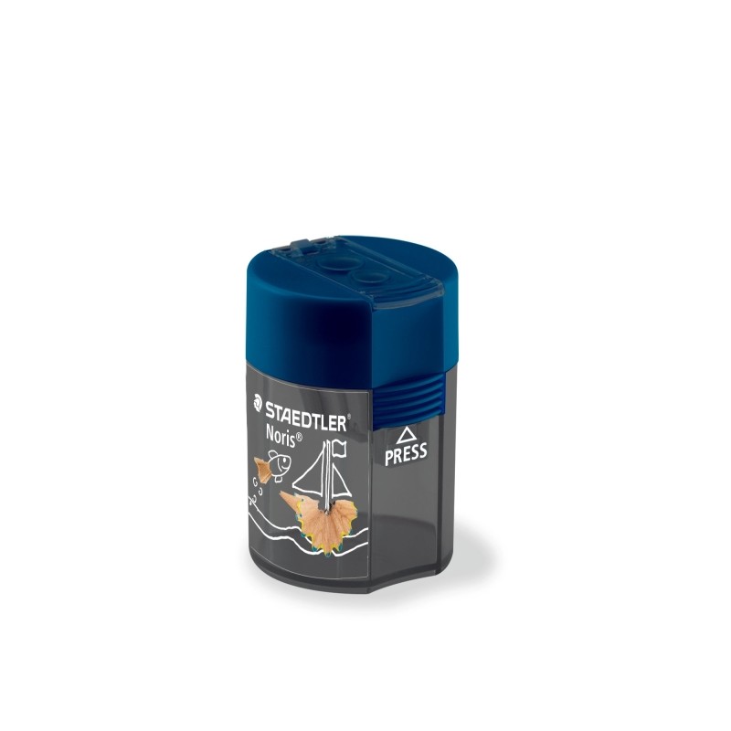 Taille-crayon 2 trous Staedtler 512F x10 bleu avec réservoir
