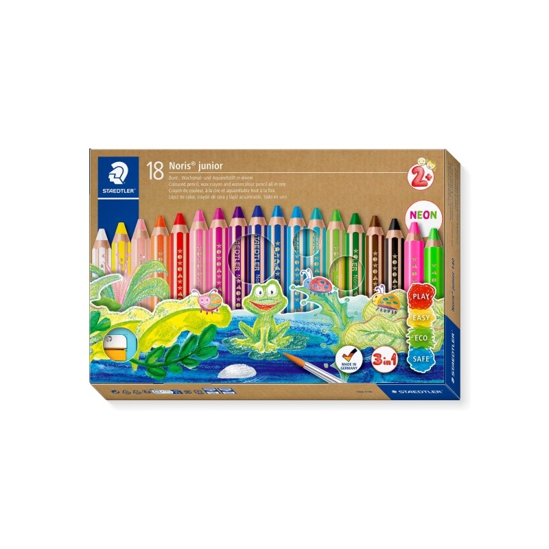 Crayons de couleur extra-épais 3 en 1 Staedtler Noris Junior - 18