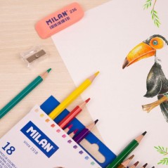 ✅ LOT de 40 Taille-crayon Milan Maxi 1 trou - Lame en acier carbone - Transparent couleur Transparent en stock