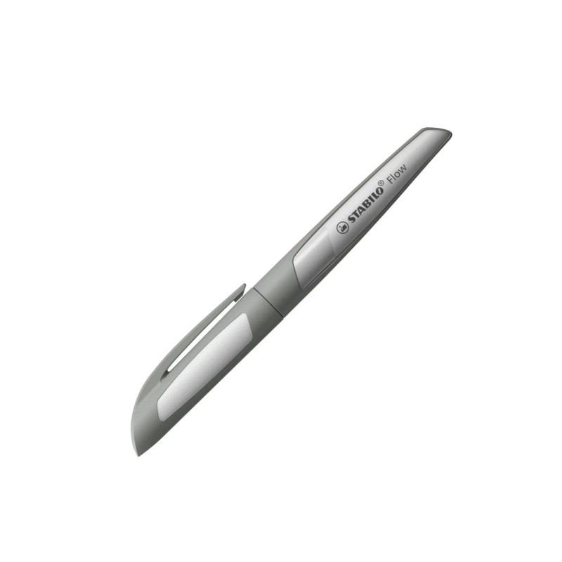 Stylo plume rechargeable gris Stabilo Flow - Plume M - Papeterie