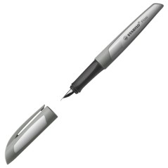 Stylo plume rechargeable gris Stabilo Flow - Plume M - Papeterie