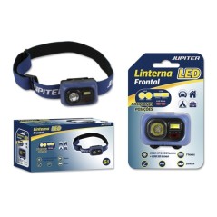 ✅ Lampe frontale LED Jupiter 200lm + COB 50lm - Résistance IP65 - Bandeau réglable - Fonctionne avec 3 piles A en stock