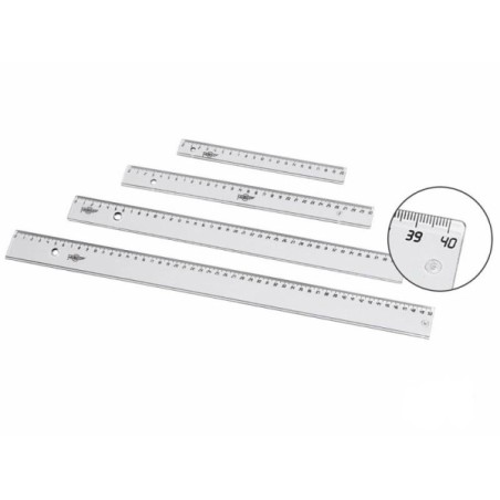 ✅ Règle Faibo 30 cm pour école supérieure - Bord biseauté et encré - Transparente couleur Transparent en stock