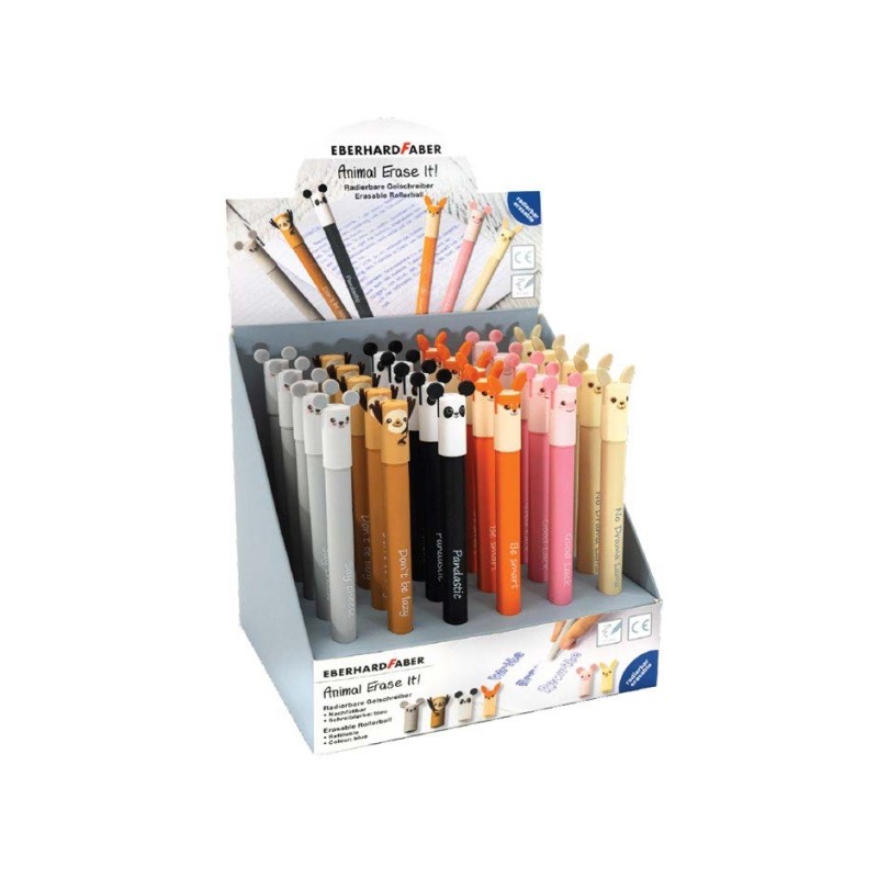 Stylos gel effaçables bleus 0,7 mm - Eberhard Faber Animal