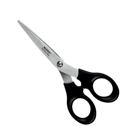 Ciseaux Leitz en acier inoxydable 16,5 cm – Idéal pour la maison, l'école et le bureau – Noir