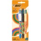 Stylos bille rétractables Bic 4 couleurs - Lot de 3 - Pointe 1,0 mm

