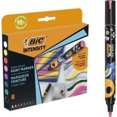 ✅ Lot de 8 marqueurs peinture Bic Intensity - Pointe moyenne - Encre à base d'eau - 98 % de matériaux recyclé en stock