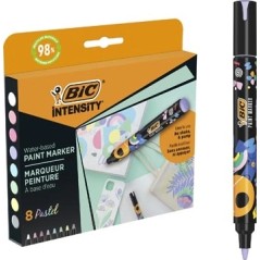 ✅ Lot de 8 marqueurs peinture Bic Intensity - Pointe moyenne - Encre à base d'eau - 98 % de matériaux recyclé en stock