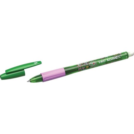 Stylo effaçable vert 0,7 mm Bic Illusions x12 - Rechargeable