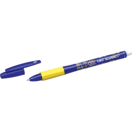 Stylo effaçable bleu 0,7 mm Bic Illusions x12 - Rechargeable