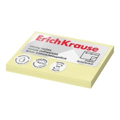 ✅ Bloc de 100 notes autocollantes ErichKrause 50 x 75 mm - Amovibles - Jaune clair couleur jaune en stock