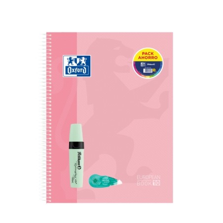 ✅ LOT de 10 Cahier Oxford Europeanbook 10 Touch A4+ quadrillé 5 x 5 mm, 150 feuilles, marqueur pastel Pelikan T en stock