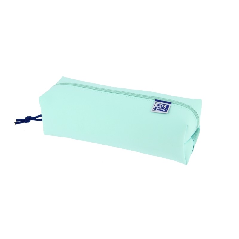 LOT de 5 Grande trousse carrée Oxford Live & Go - Matière matelassée - Bande élastique pour l'attacher au carnet - Bleu