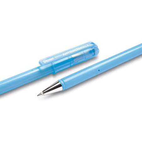 Stylo roller antibactérien Pentel SuperB 0,7 mm bleu - Lot de 12