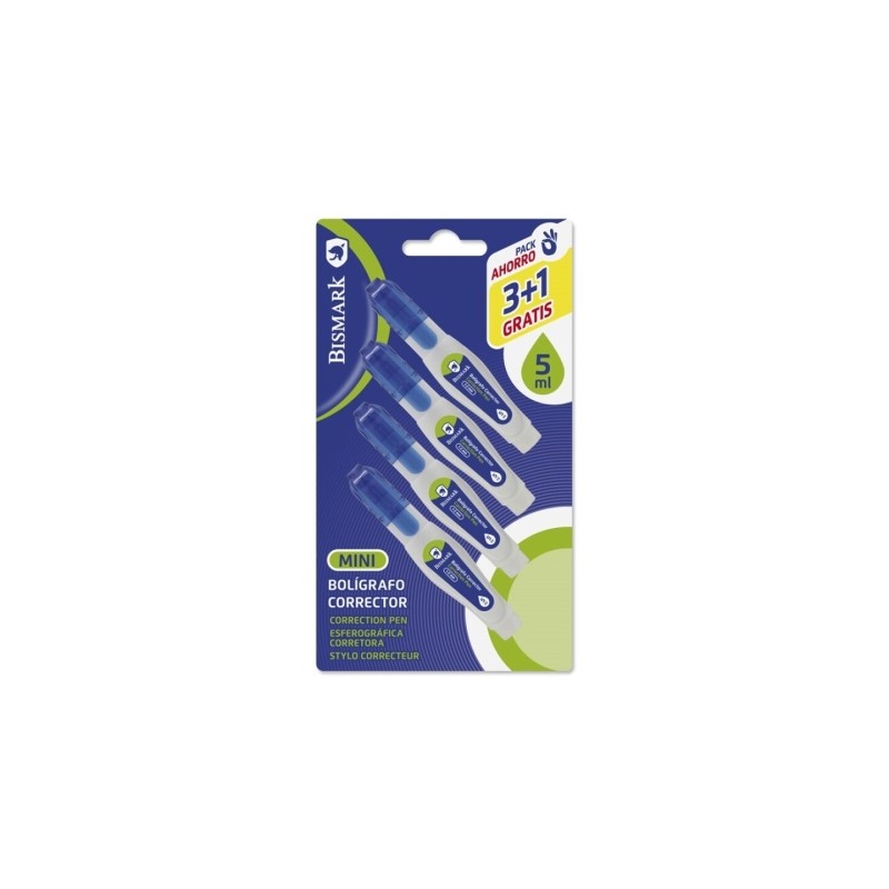 Mini stylos correcteurs Bismark 5 ml pointe métal x4