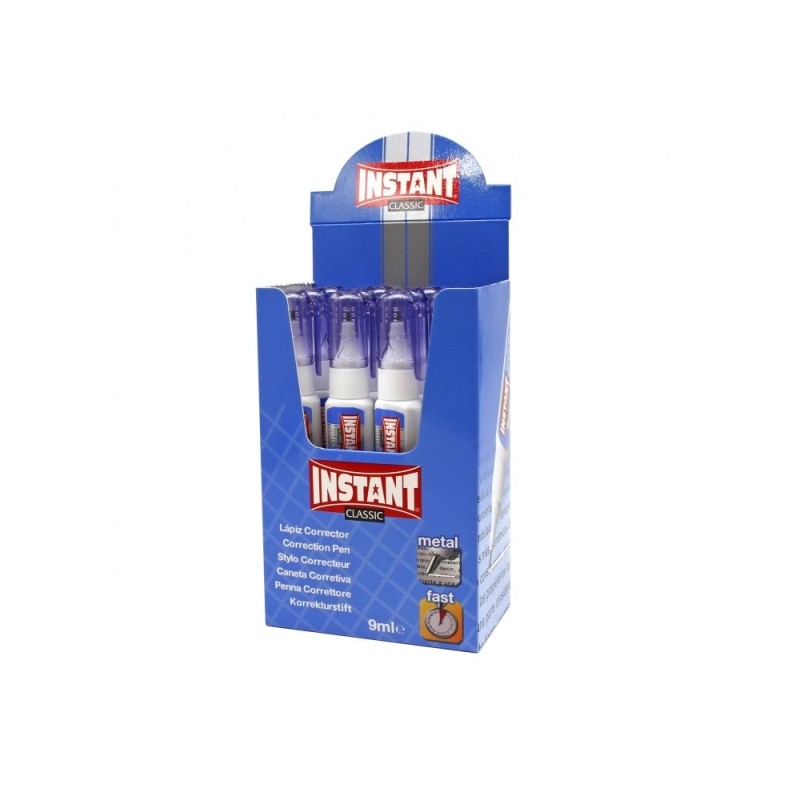 Stylo correcteur blanc 9 ml lot de 12 Instant Classic