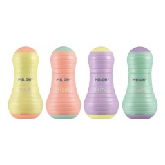 Taille-crayon Milan Sway Pastel avec gomme - Présentoir 12 unités

