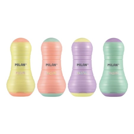 Taille-crayon Milan Sway Pastel avec gomme - Présentoir 12 unités

