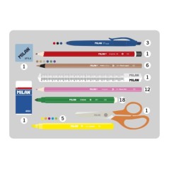 ✅ Trousse à crayons Milan The Fun à 3 niveaux avec gomme, taille-crayon, crayon, 3 stylos capsules, règle, 12 en stock