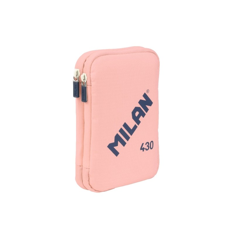 Trousse à crayons Milan Collection 430 à 2 niveaux avec 2 gommes, un taille-crayon, un crayon, un stylo à bille P1 Touch Blue