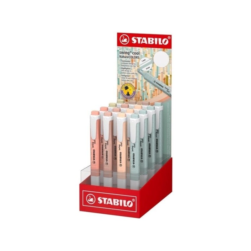 Présentoir marqueurs Stabilo Swing Cool Naturecolors 16 couleurs