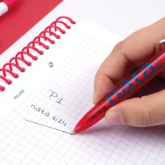 ✅ Milan P1 Nata® 624 Présentoir de 20 stylos à bille rétractables - Pointe ronde 1 mm - Encre bleue - Couleu en stock