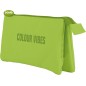 Trousse triple Dohe Colour Vibes - Fermeture à double glissière avec tirette en caoutchouc - Vert citron