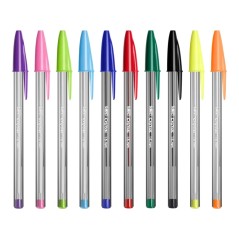✅ Lot de 20 stylos à bille Bic Cristal multicolores - Pointe 1,6 mm - Trait 0,42 mm - Encre à l'huile - Couleu en stock
