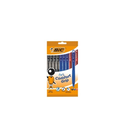 ✅ Lot de 10 stylos à bille rétractables Bic Bu3 - Pointe moyenne 1 mm - Course 0,32 mm - Grip caoutchouc - Éc en stock
