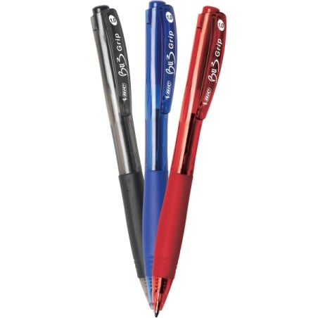 Stylos bille rétractables Bic Bu3 - Lot de 10 - Pointe 1 mm