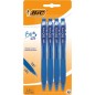 Stylos bille rétractables Bic Bu3 - Bleu - Lot de 4 - 1 mm