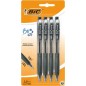 Stylos bille rétractables Bic Bu3 - Noir - Lot de 4 - 1 mm