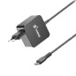 Chargeur mural universel USB-C pour ordinateur portable Cromad CR1204 65 W - Charge rapide PD 3.0 - Câble de 1,50 m - Noir
