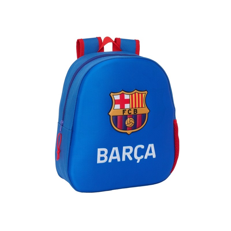 Sac à dos 3D Safta FC Barcelone - Dragonne - Porte-bouteille latéral - 27 x 33 x 10 cm - Bleu