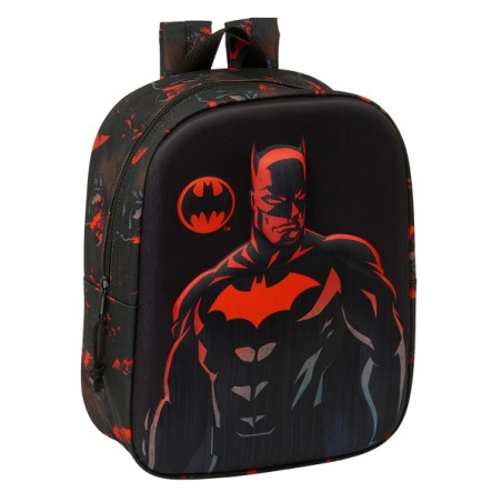 ✅ Sac à dos maternelle Safta Batman 3D - Poignée - Compartiment principal zippé - 22 x 27 x 10 cm - Noir coul en stock